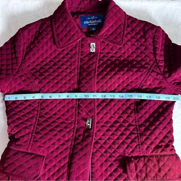 Mackintosh New England Quilted Collared Jacket Cranberry Women’s Size Small - Picture 10 of 14